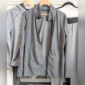 Joe Fresh Grey Athletic Zip Jacket Women’s Large Thumbhole Workout Top L